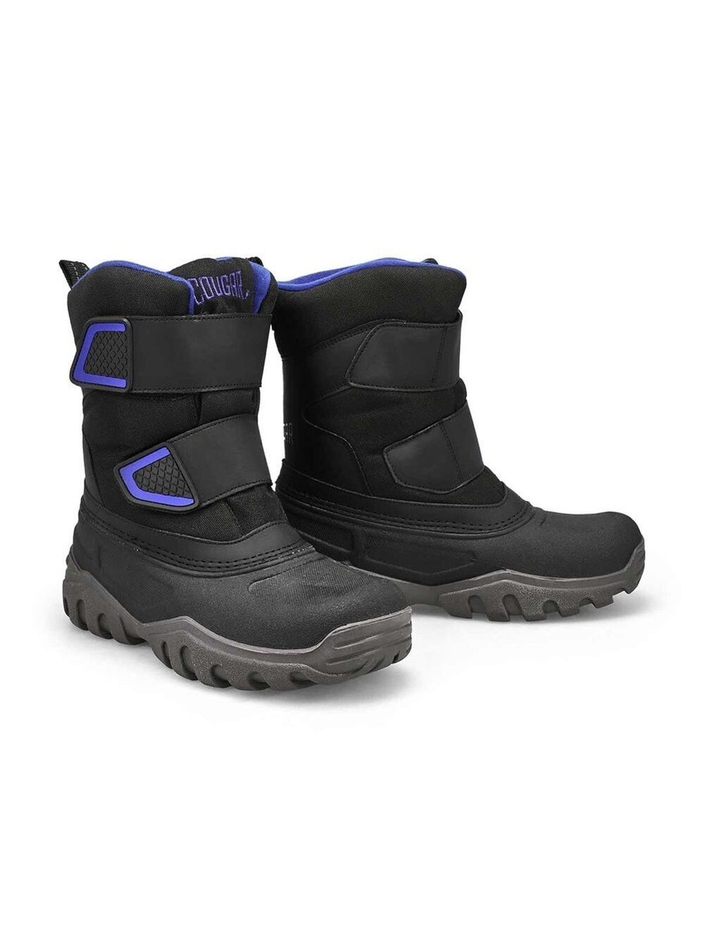 Size 4 Youth Cougar Kids Black and Purple Snow Boots